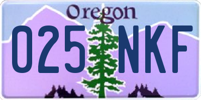OR license plate 025NKF