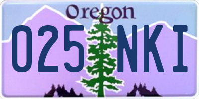 OR license plate 025NKI