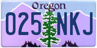 OR license plate 025NKJ