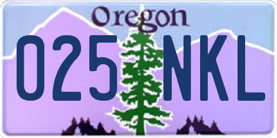 OR license plate 025NKL
