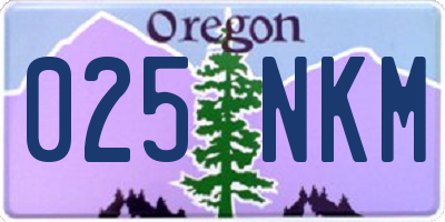 OR license plate 025NKM