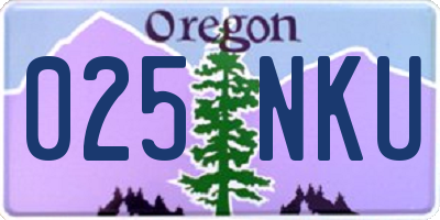 OR license plate 025NKU