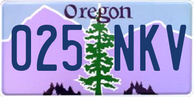 OR license plate 025NKV