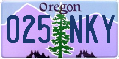 OR license plate 025NKY