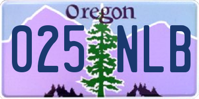 OR license plate 025NLB