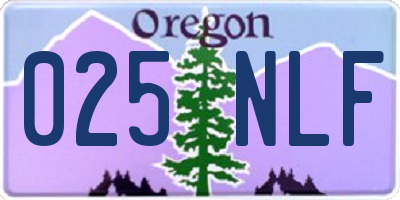 OR license plate 025NLF