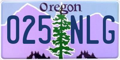 OR license plate 025NLG