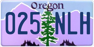 OR license plate 025NLH