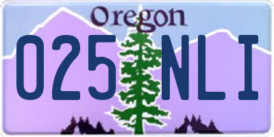 OR license plate 025NLI