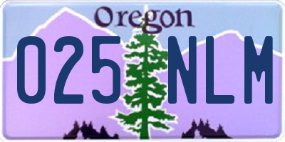 OR license plate 025NLM