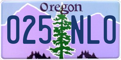 OR license plate 025NLO