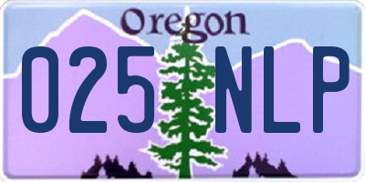 OR license plate 025NLP