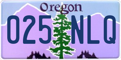 OR license plate 025NLQ