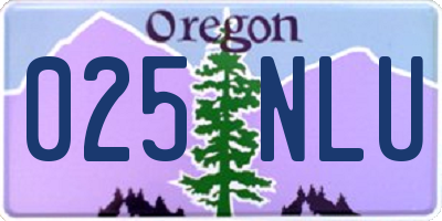 OR license plate 025NLU