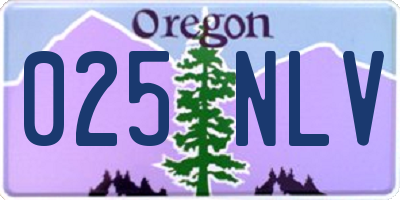 OR license plate 025NLV
