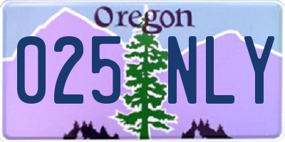 OR license plate 025NLY