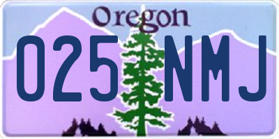 OR license plate 025NMJ