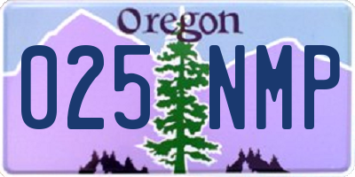 OR license plate 025NMP