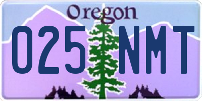 OR license plate 025NMT