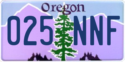 OR license plate 025NNF