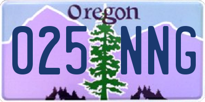 OR license plate 025NNG