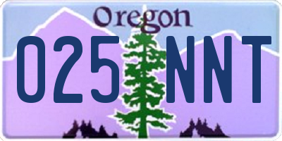 OR license plate 025NNT