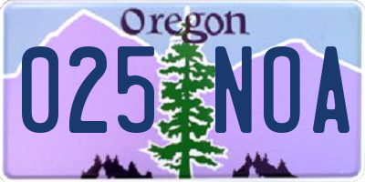 OR license plate 025NOA