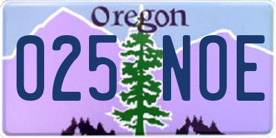 OR license plate 025NOE