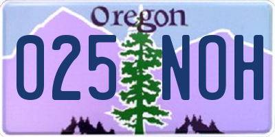 OR license plate 025NOH