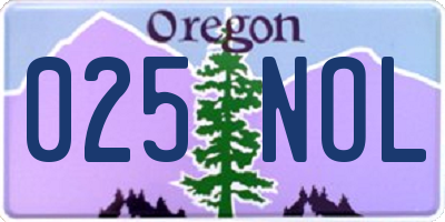 OR license plate 025NOL