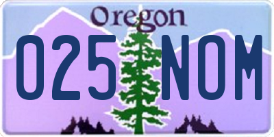 OR license plate 025NOM