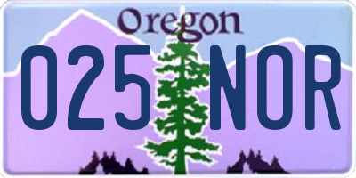 OR license plate 025NOR