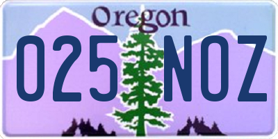 OR license plate 025NOZ