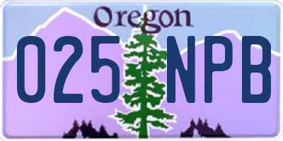 OR license plate 025NPB