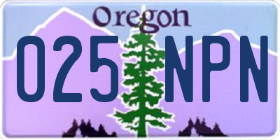 OR license plate 025NPN