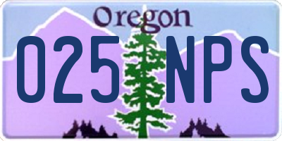 OR license plate 025NPS