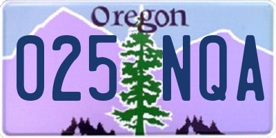 OR license plate 025NQA