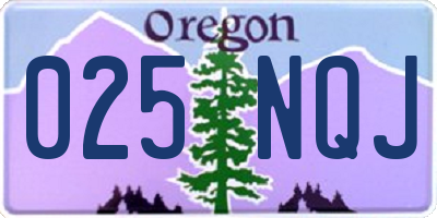 OR license plate 025NQJ