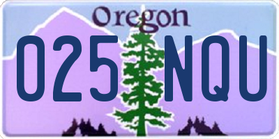 OR license plate 025NQU