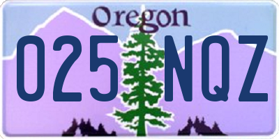 OR license plate 025NQZ