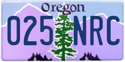OR license plate 025NRC