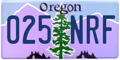 OR license plate 025NRF