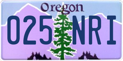 OR license plate 025NRI