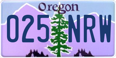 OR license plate 025NRW