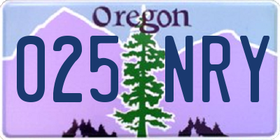 OR license plate 025NRY