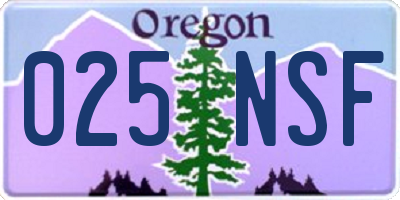 OR license plate 025NSF