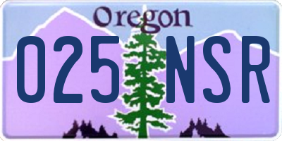 OR license plate 025NSR