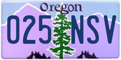OR license plate 025NSV
