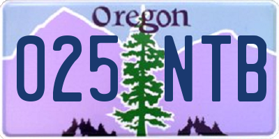 OR license plate 025NTB