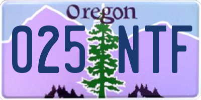 OR license plate 025NTF